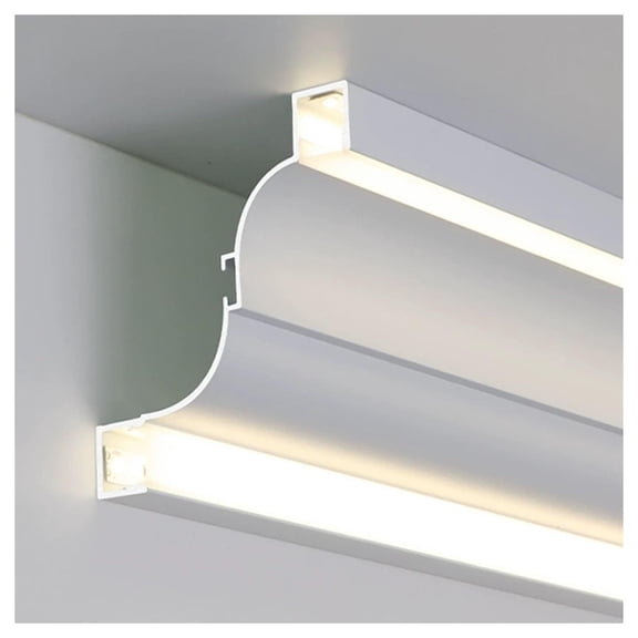 LED Channel Aluminum Ceiling Trim Molding, Wall Mount Led Coving, Cornice Moulding,Skirting Baseboard Trim Profile for Home Theater Hallways Bedroom