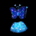 thumbnail image 1 of LED Children Costume Props Halloween Christmas gifts Fairy Princess Kids Costume Sets Butterfly Wings Wand Headband Tutu Skirt New Year Gifts for 3 4 5 6 7 8 Years Old Girls,Blue with Light, 1 of 8