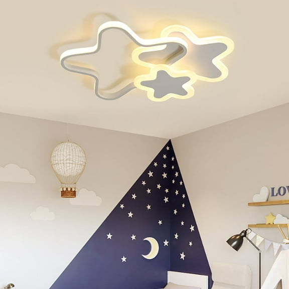LED Children's Room Ceiling Lamps, Ceiling Light with Remote Control Stepless Dimmable & Color Changing Star Ceiling Light