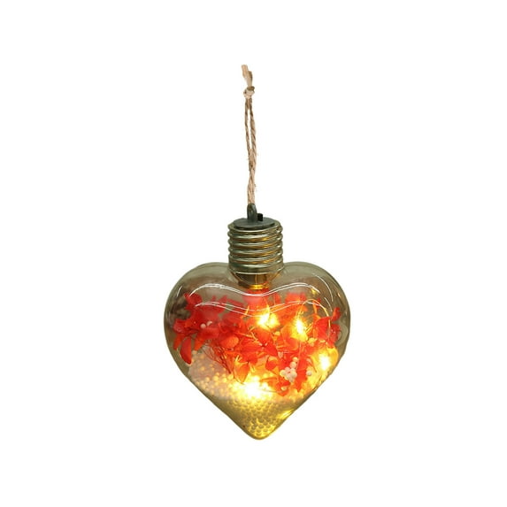 LED Christmas Ball Ornaments Light up Clear Plastic Fillable Balls Clear Hanging Heart Christmas Ornaments for Wedding Trees DIY Craft Decor