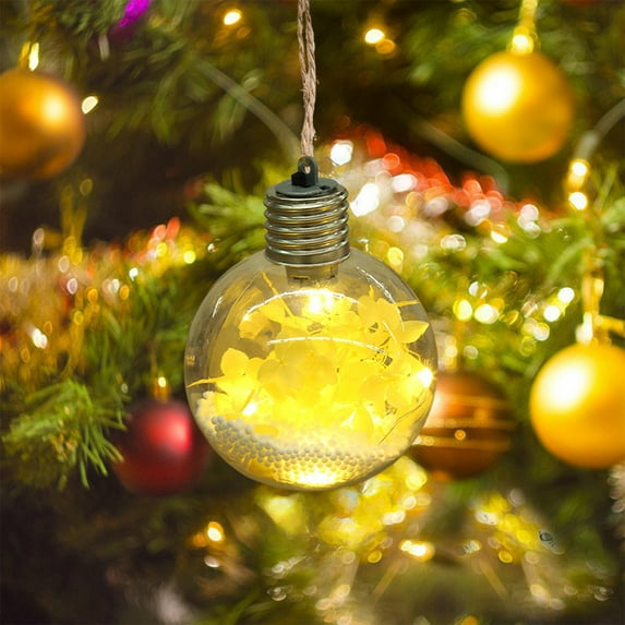 LED Christmas Ball Ornaments Light up Clear Plastic Fillable Balls Clear Hanging Round Christmas Ornaments for Wedding Trees DIY Craft Decor