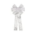 thumbnail image 1 of LED Christmas Bow 9 × 13inch Light up Christmas Bows Printed with Star Pattern Lighted Wreath Bow with Gold Silver Edge for Holiday Xmas Tree Gift Wrapping Decorations, 1 of 7