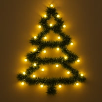 LED Christmas Garland with 30 White Glowing Balls – 9.8ft Lighted Pine Vine for Tree, Wall, Mantel, Porch, or Holiday Decor