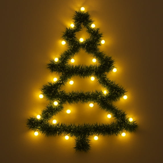 LED Christmas Garland with 30 White Glowing Balls – 9.8ft Lighted Pine Vine for Tree, Wall, Mantel, Porch, or Holiday Decor