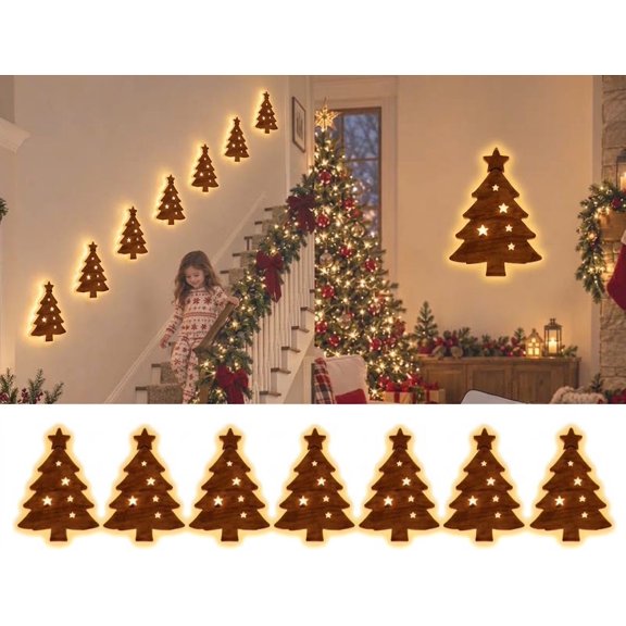 LED Christmas Glow Wall Silhouette Lights Wall Decorations - Festive Christmas Lighting, for Living Room