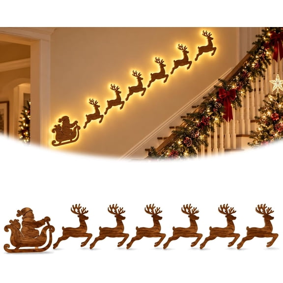 LED Christmas Glow Wall Silhouette Lights Wall Decorations - Festive Christmas Lighting, for Living Room