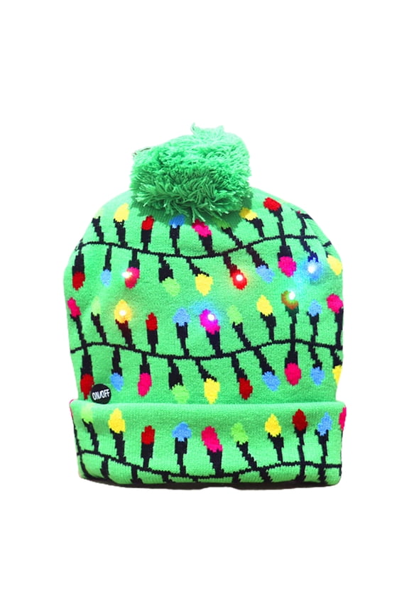 LED Christmas Hat Light Up Knitted Colorful Lights String Ugly Hat Beanie