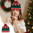 thumbnail image 1 of LED Christmas Hat with Light Effects Pom Pom Beanie for Winter Festive Accessory Family Celebration(C), 1 of 6
