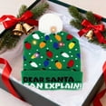thumbnail image 1 of (Off-Season Clearance)LED Christmas Hat with Lights - Light Up Knit Beanie for Adults, Holiday Parties & Winter Photos (Multi-Color Pom Pom), 1 of 6