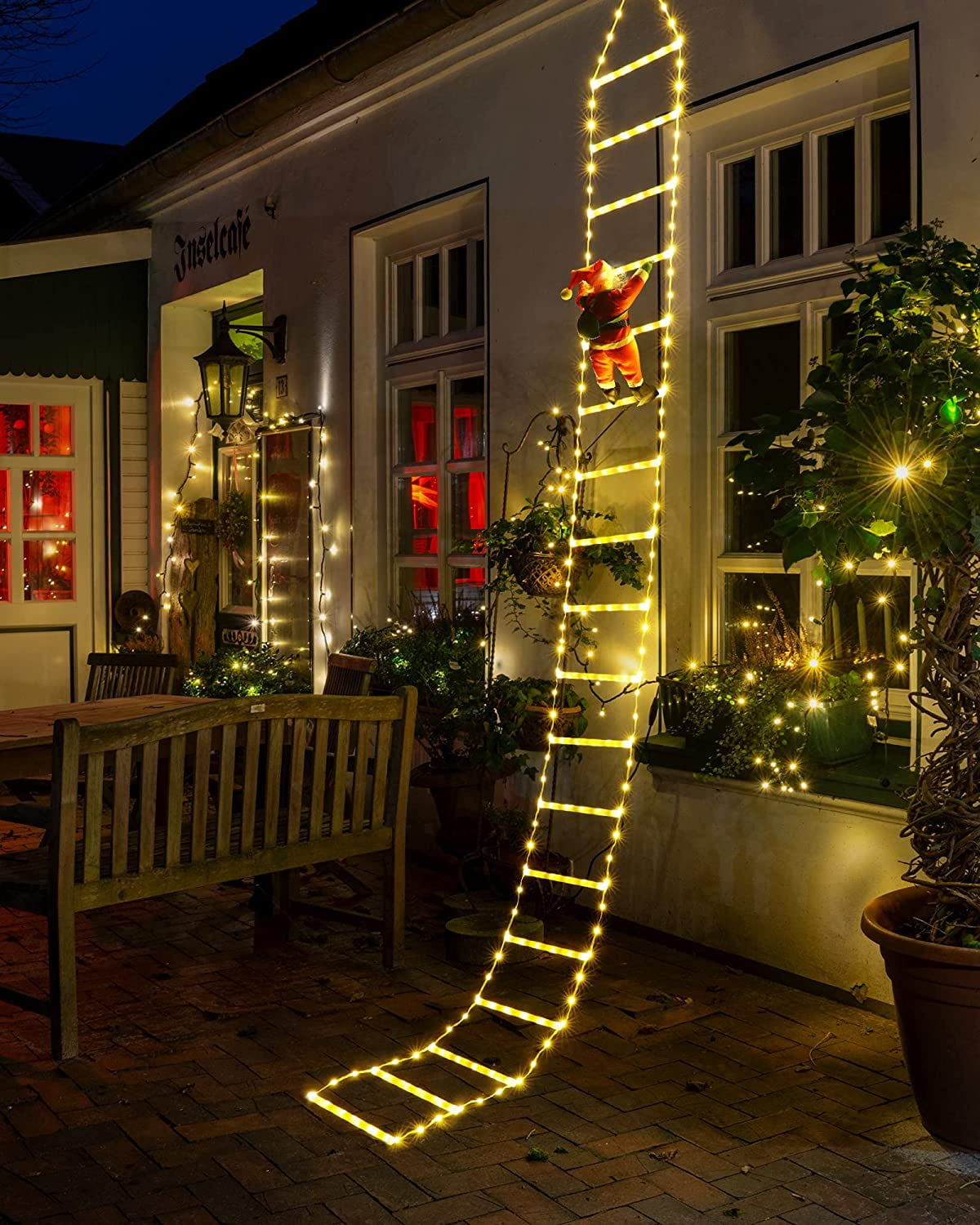 LED Christmas Lights 10ft Christmas Decorative Ladder Lights with