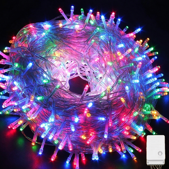 33FT 100 LED Christmas String Lights, 8 Modes Twinkle Fairy Lights Main Plug in, Waterproof Connectable Decorative Light for Wedding Party Xmas Tree Halloween, Multicolor