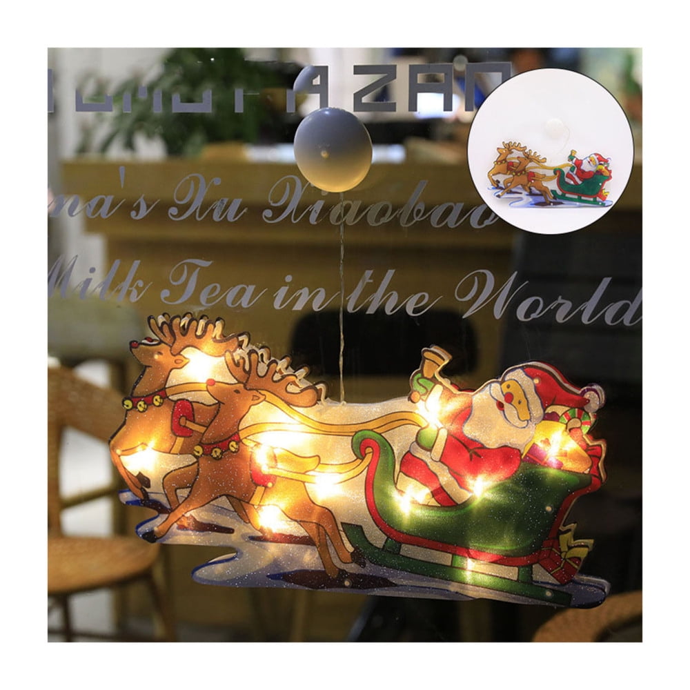 LED Christmas Lights Indoor Window Decorations with Suction Cup for