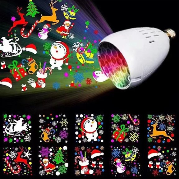LED Christmas Projection Lights,Snowman Santa Snowflake Xmas Tree Projector Bubble Lamp with 16 Patterns,Holiday Night Lights for Indoor,Bedroom,Party Decor
