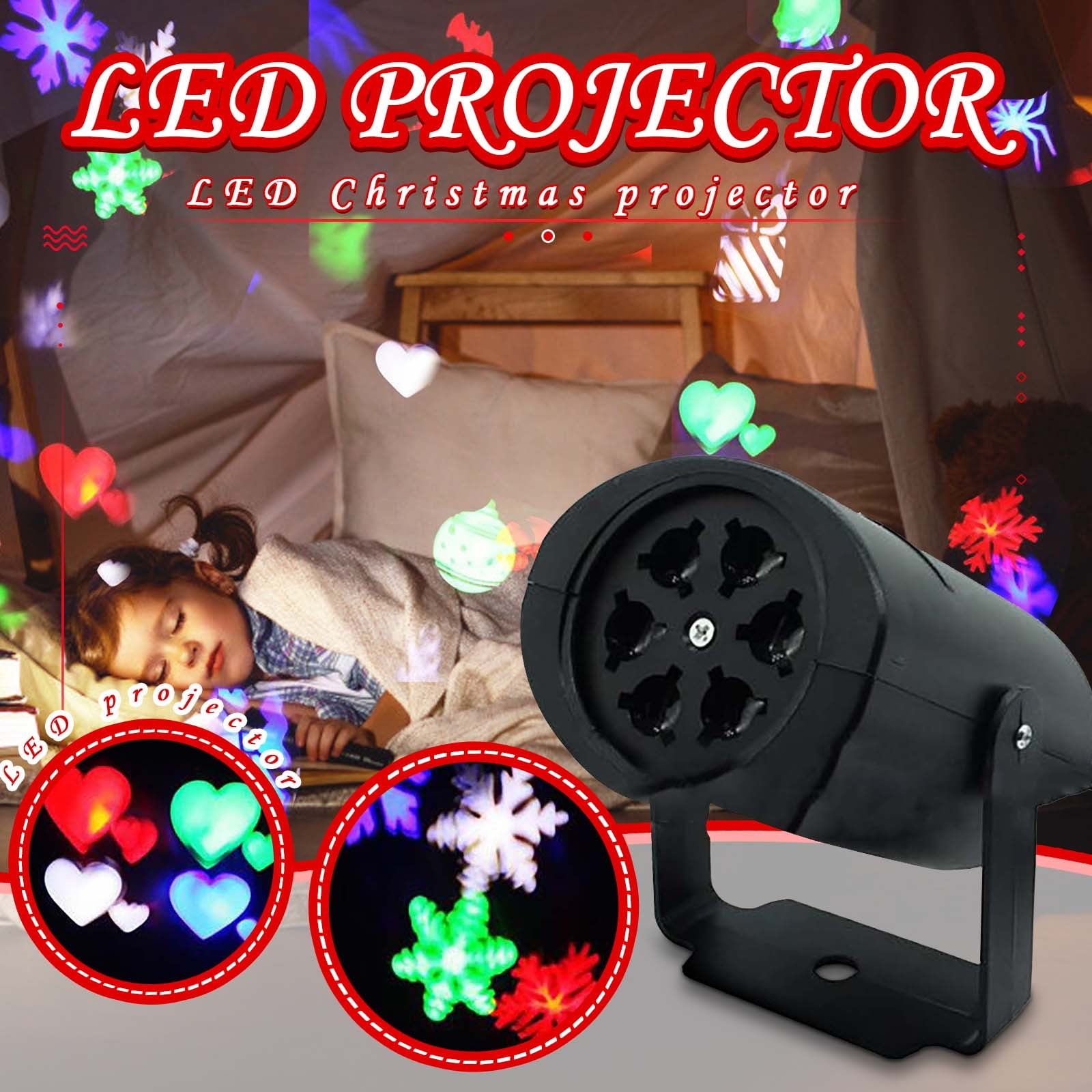 LED Christmas Projector Lights with Slides Patterns Christmas Decor