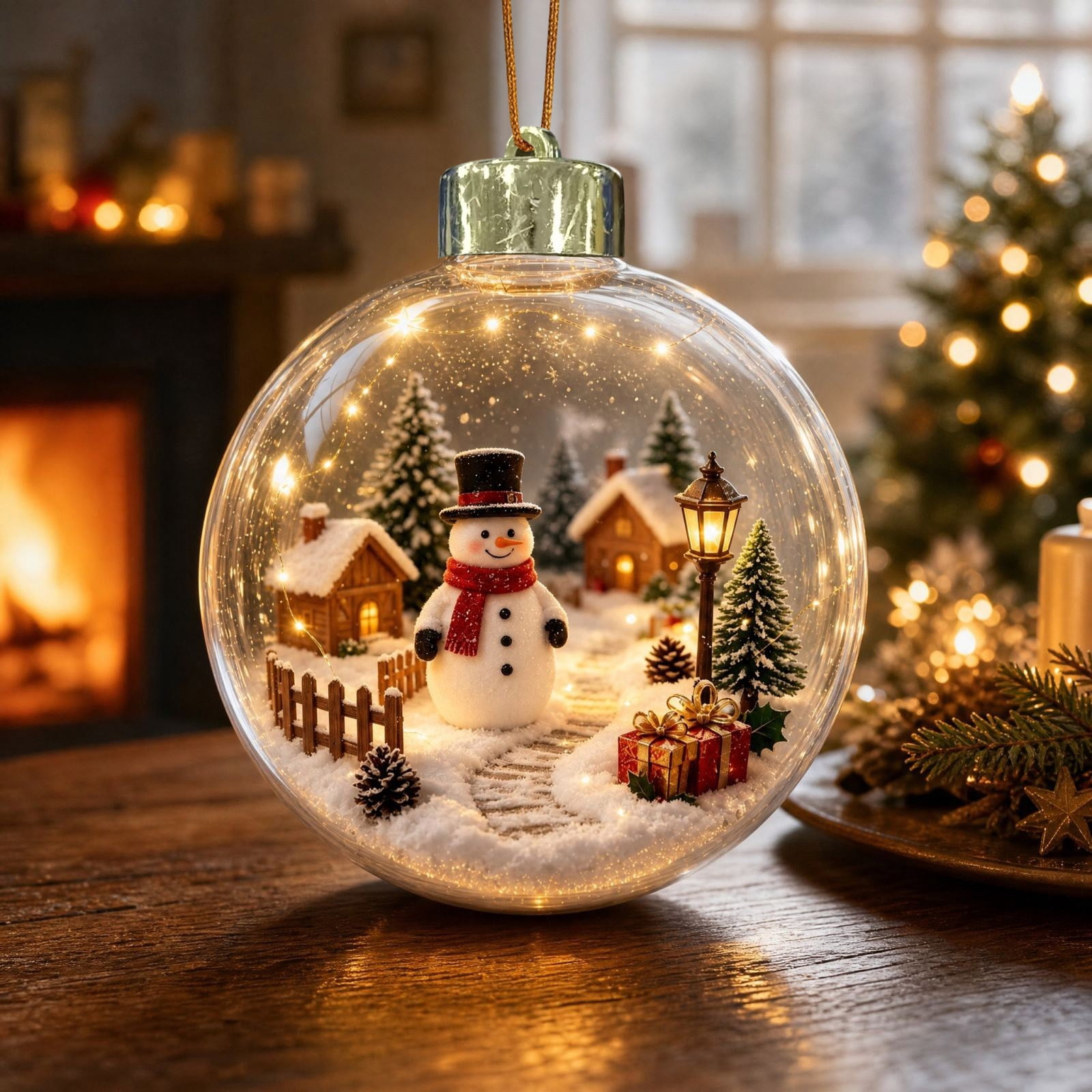 Plastic Tree Form LED Christmas Story Ornament - A plastic story pendant has a LED light ...