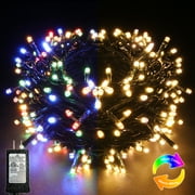 LED Christmas String Lights, 108FT 300 LEDs, Timer Function, Color Changing, Warm White & Multicolor for Halloween Xmas Tree Home Patry