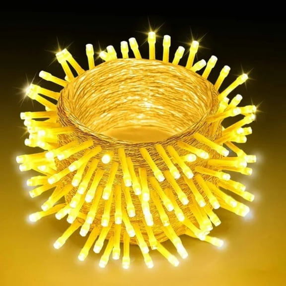 LED Christmas String Lights, 200 LED, 76 ft Connectable Warm White Christmas Lights Outdoor, with 8 Modes, Auto Timer, Twinkle Fairy Lighting Plug in, Waterproof for Tree Yard Patio Decoration