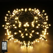 LED Christmas String Lights, 42FT 100 LEDs, Timer, Warm White, for Halloween Xmas Tree Home Patry Garden