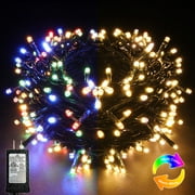 LED Christmas String Lights, 42FT 100 LEDs, Warm White & Multicolor, Colors Changing, Timer Function, for Halloween Xmas Tree Home Garden