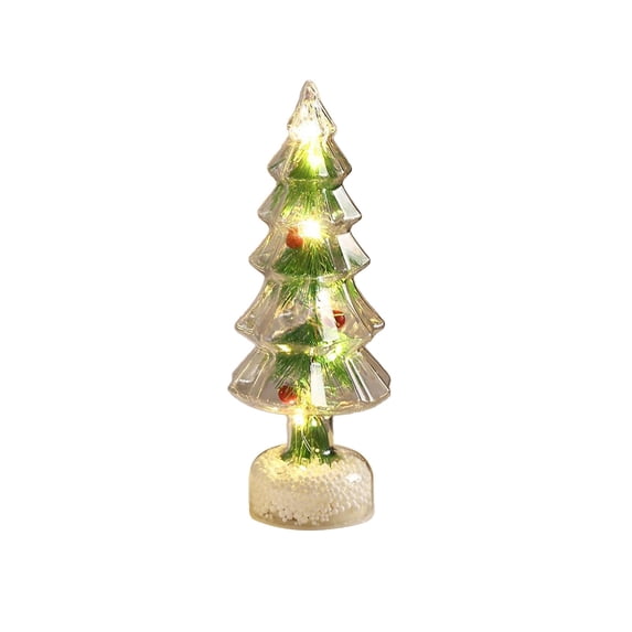 LED Christmas Tree Lights, Mini Acrylic Light Up Tree, Holiday for Bedroom Table, Christmas Tree with Light, Battery Operated Xmas Tree for Fireplace Centerpiece Decorations 5.5"