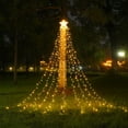 thumbnail image 1 of LED Christmas Tree Solar String Lights Hanging Tree Lights Romantic Garden Outdoor Pentagram Waterfall Lights, 1 of 9