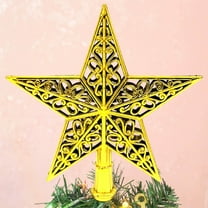 LED Christmas Tree Topper Star with Rotating Projection Light - 15cm Snowflake Design with Shiny Finish, Fits All Indoor Christmas Trees, Plug-in Decoration for Home & Party Decor