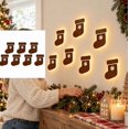 thumbnail image 1 of LED Christmas Wall Decor Light, 7Pcs Christmas Stocking Pattern Wood Christmas Wall Light Lighted Wall Art for Christmas Home Decor, 1 of 7