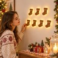 thumbnail image 1 of LED Christmas Wall Decor Light, 7Pcs Xmas Stocking Shape Lighted Wooden Wall Hanging For Holiday Season, 1 of 5