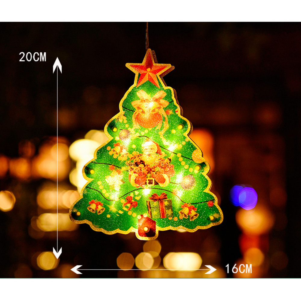 LED Christmas Window Lights with Suction Cups Christmas Tree Hanging