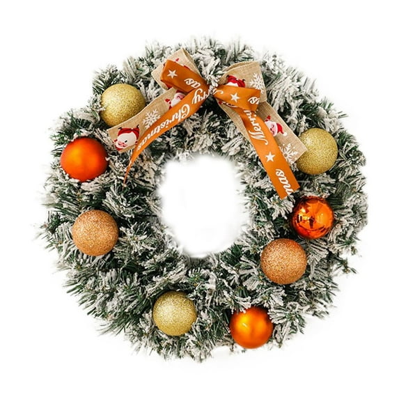 LED Christmas Wreath with Lights for Front Door Decorations, Indoor Outdoor Hanging Snow Flocked Holiday Wreath for Window Mantel Christmas Party Wedding Home Decor