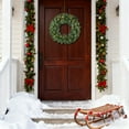 thumbnail image 1 of LED Christmas Wreath for Front Door Wall Display Christmas Wreath with Warm White Lights Battery Powered Holiday Decor for Festive Home Decorations, 1 of 6