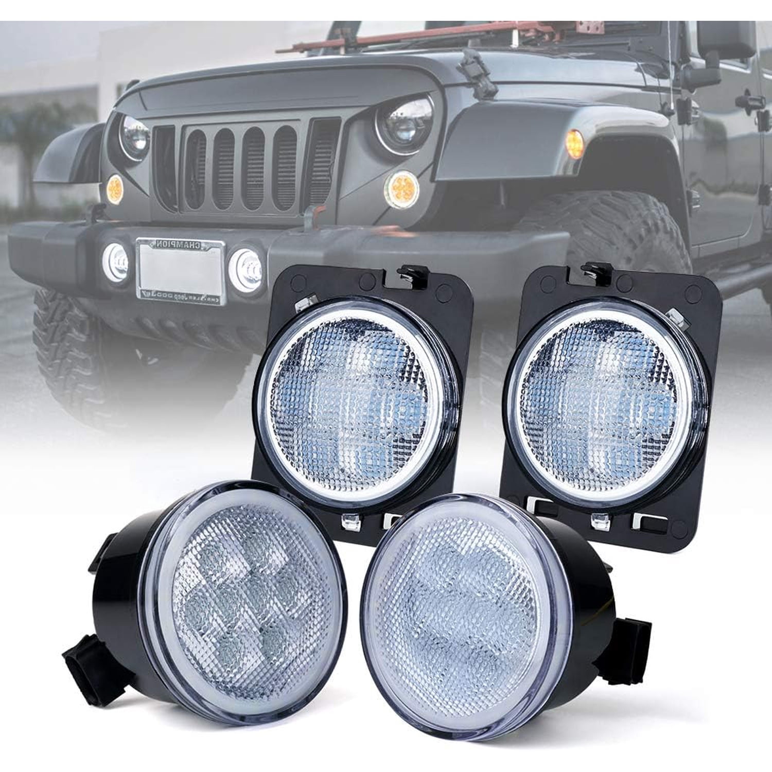 SEBLAFF Front Right LED DRL Parking Turn Signal Headlight Assembly – Jeep Cherokee 2014-2018, OEM 68321886AC, Chrome Housing