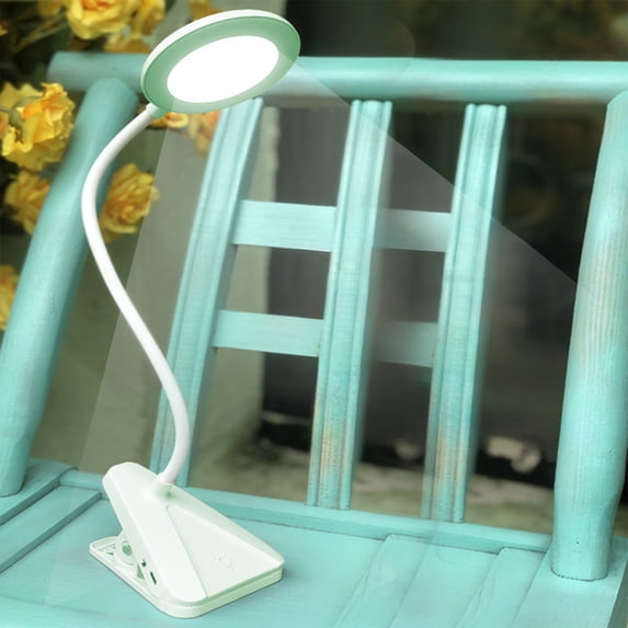 LED Clip Desk Lamp with USB Charging Port, Portable Night Light for Bedroom, Office, and Dorm, Adjustable Gooseneck, Touch Control, Eye-Caring Light for Reading and Studying
