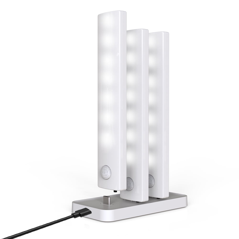 LED Closet Light with Charging Station, Wireless Rechargeable Motion Sensor Lights Indoor, Magnetic Under Cabinet Lighting for Kitchen Bookshelf Wardrobe Cupboard