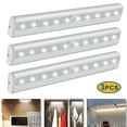 thumbnail image 1 of LED Closet Light Motion Activated, Under Cabinet Lights, Homelife Motion Sensor LED Lights, Stick-on Anywhere Battery Operated 10 LED Motion Sensor Night Light for Closet Hallway Stairway (3 Pack), 1 of 10