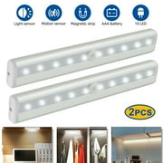LED Closet Light Motion Activated, Under Cabinet Lights, Homelife Motion Sensor LED Lights, Stick-on Anywhere Battery Operated 10 LED Motion Sensor Night Light for Closet Hallway Stairway 2 Pack