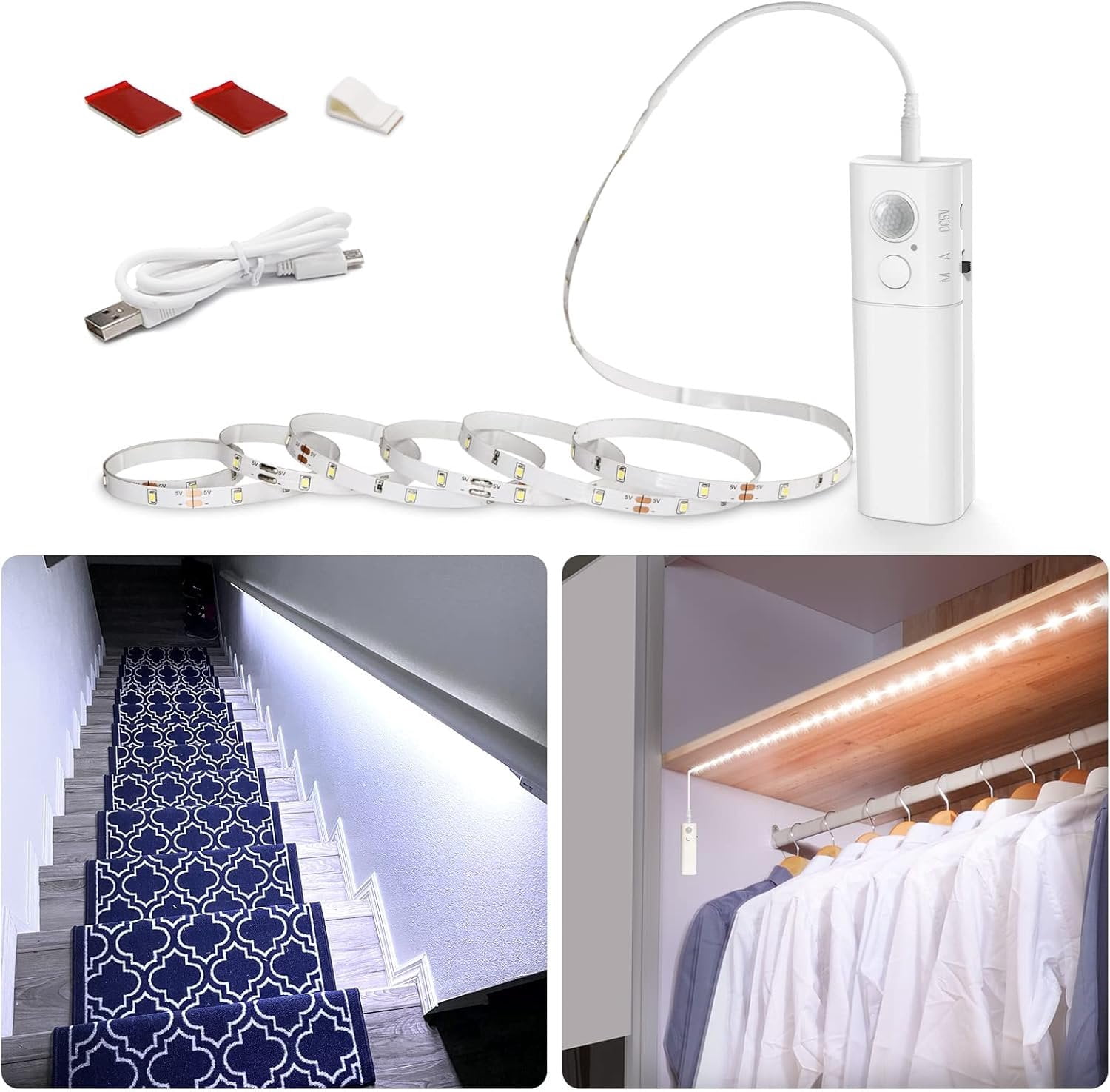 LED Closet Light Motion Activated, LED Strip, Stick- Anywhere Homelife ...