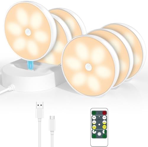 LED Closet Lights Motion Sensor Puck Light with Charge Station, USB ...
