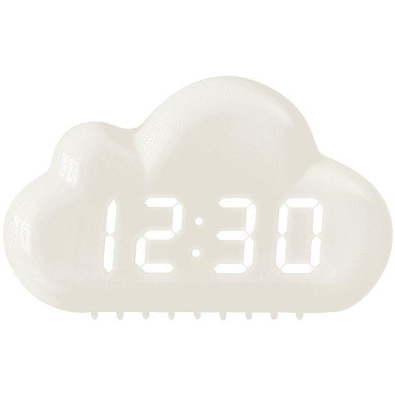 LED Cloud Alarm Clock with Voice Control Night Light for Bedroom Temperature