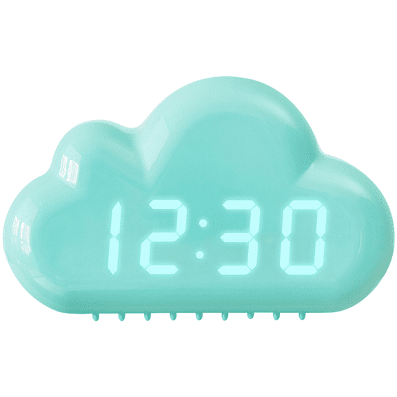 LED Cloud Alarm Clock with Voice Control Night Light for Bedroom Temperature
