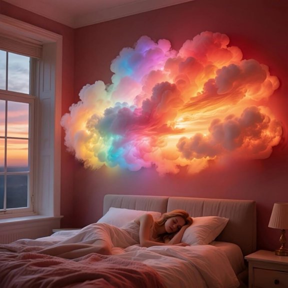 LED Cloud Light with Music Rhythm, USB Powered 3D Thundercloud Decorative Lighting with Dynamic Visual Effects, DIY Cloud LED Light for Bedroom Gaming Room Ceiling Decor (2m/78.74in)