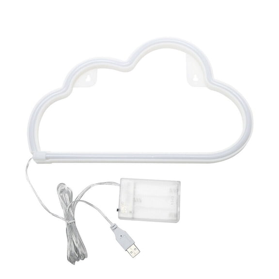 LED Cloud Neon Light Sign Night Lamp Wall Art Decorative USB Battery Powered Bedroom Room Party Decor Romantic Gift Blue