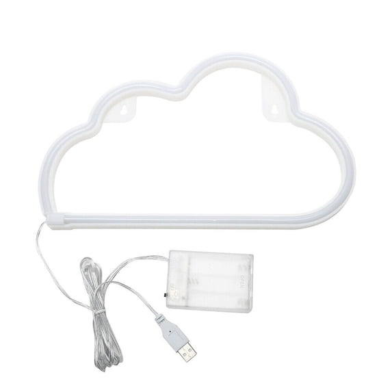 LED Cloud Neon Light Sign USB Battery Operated Wall Art Decor Night Lamp for Room Party Kids Gift Portable Easy Install