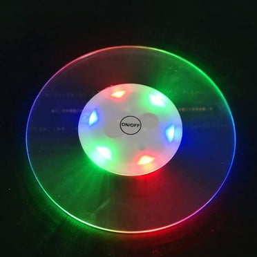 LED Coaster,1Pc Colorful LED Coasters for Bottles,Round Acrylic Multi-Color Lighting Up Flash LED Coasters,ON/Off Button LED Drink Coasters Luminous,Use for Parties Weddings Bar Christmas Home Pub
