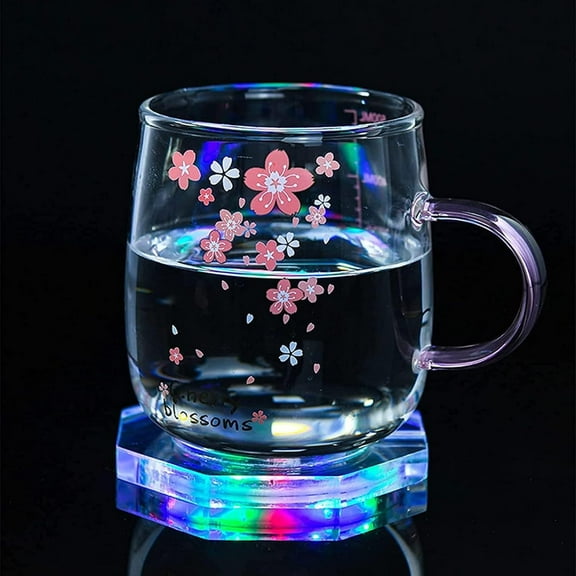 LED Coaster -2 PCS Rechargeable Light Up Coasters for Drinks, 3 Modes Luminous Cup Holder for Beer, Cocktail & Wine - Perfect for Party, Wedding, Bar & Club