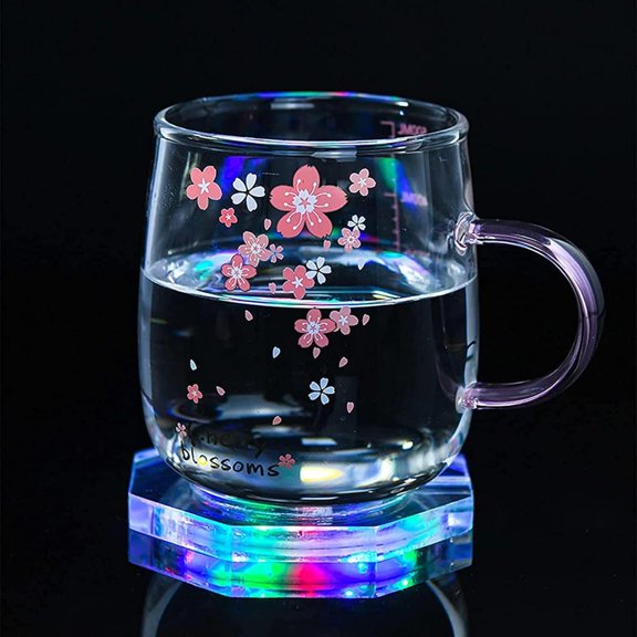 LED Coaster -4 PCS Rechargeable Light Up Coasters for Drinks, 3 Modes Luminous Cup Holder for Beer, Cocktail & Wine - Perfect for Party, Wedding, Bar & Club