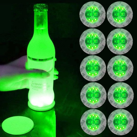 LED Coaster, 6 Pcs LED Bottle Lights Cup Holder Lights LED Sticker Coaster Lights Light Up Coasters LED Bottle Light LED Stickers Coaster Light Up for Drinks