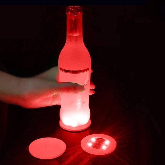 LED Coaster, LED Bottle Lights Cup Holder Lights LED Sticker Coaster Lights Light Up Coasters, LED Bottle Light, Bottle Glorifier, LED Stickers Coaster Light Up for Drinks