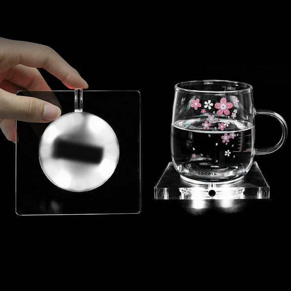 LED Coaster, LED Car Coasters Light Up Coaster led Coasters Car LED Bottle Lights Bottle Glorifier Acrylic Luminous Coasters USB for Parties Bar