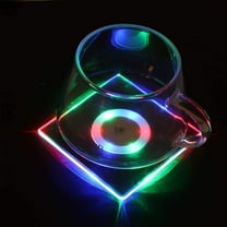 LED Coaster, LED Car Coasters Light Up Coaster led Coasters Car LED Bottle Lights Bottle Glorifier Acrylic Luminous Coasters for Parties Bar
